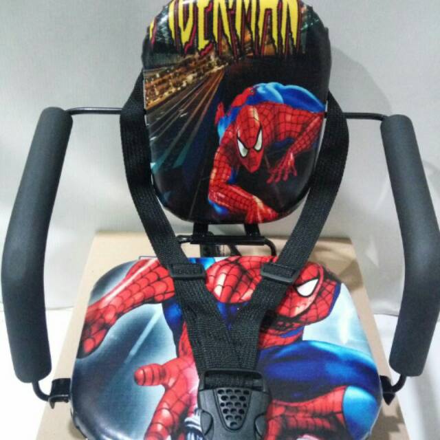 Promo kursi boncengan bayi di Sepeda motor matik karakter spiderman tempat duduk anak di depan motor