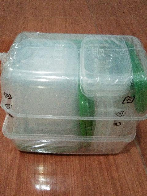 Tempat Makan Set Isi 17pc Transparan Hijau