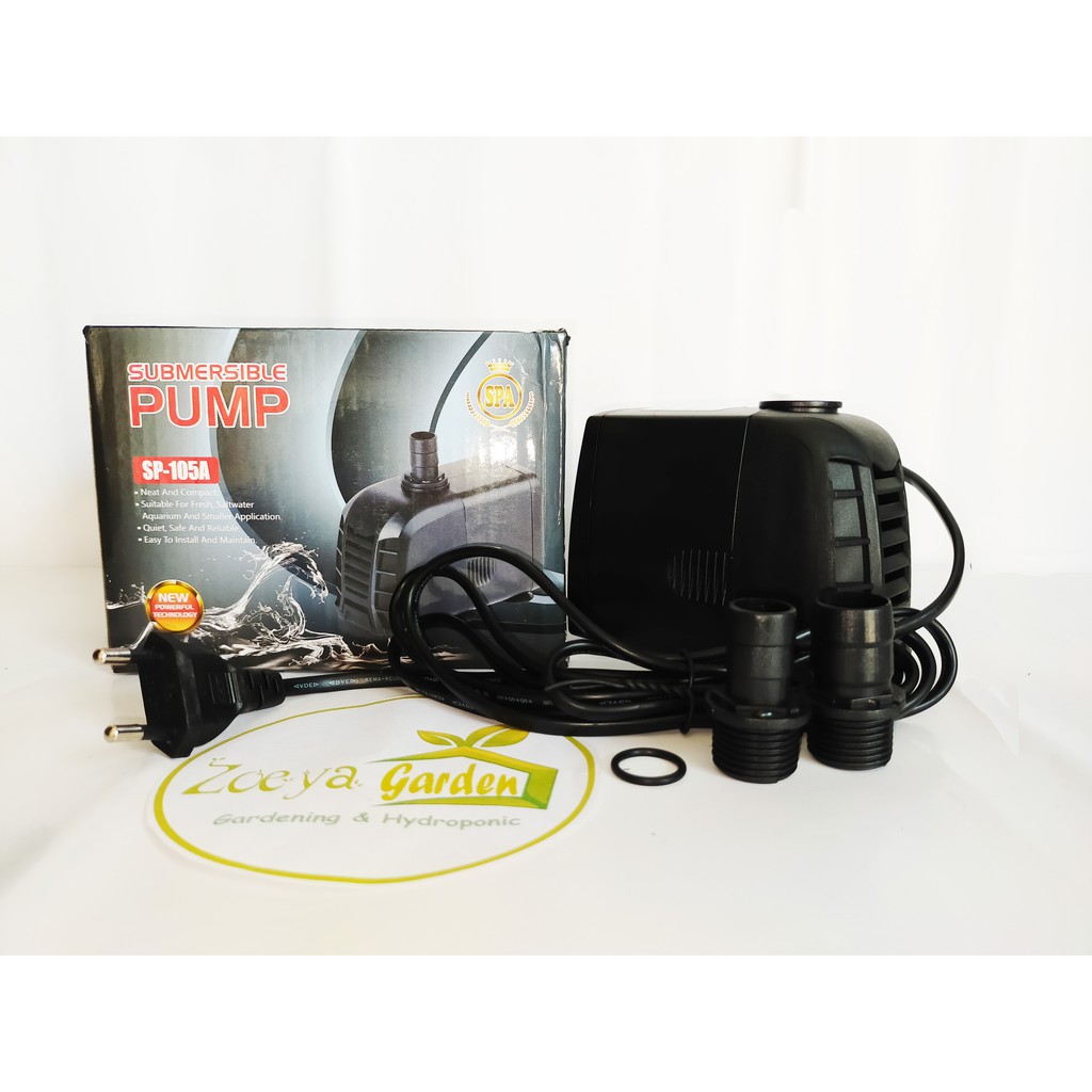Pompa Air SPA SP 105 Hidroponik / Aquarium / Kolam / Air Mancur H.Max 2.8 Meter