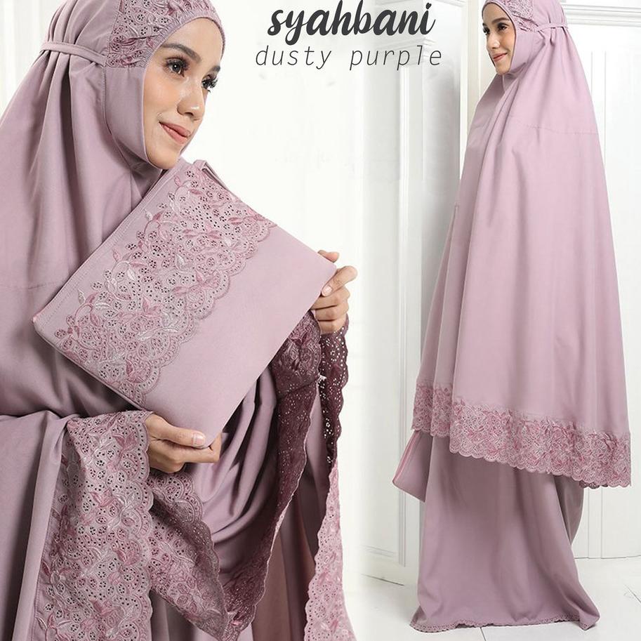 ♤ Mukena Dewasa Syahbani Tas Siti Khadijah Katun Bordir Jumbo Adem Floraleena mukena khadijah renda 
