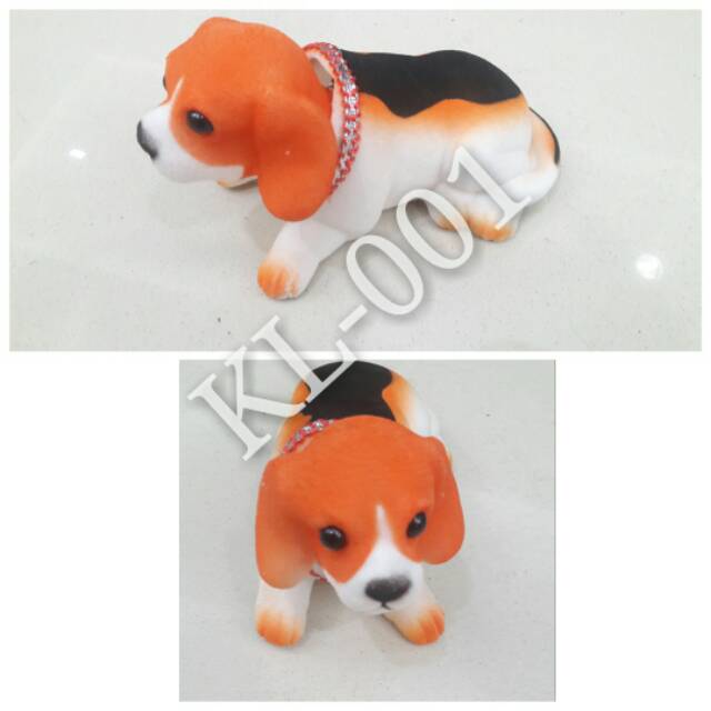Boneka pajangan dashboard boneka goyang boneka murah motif anjing orange