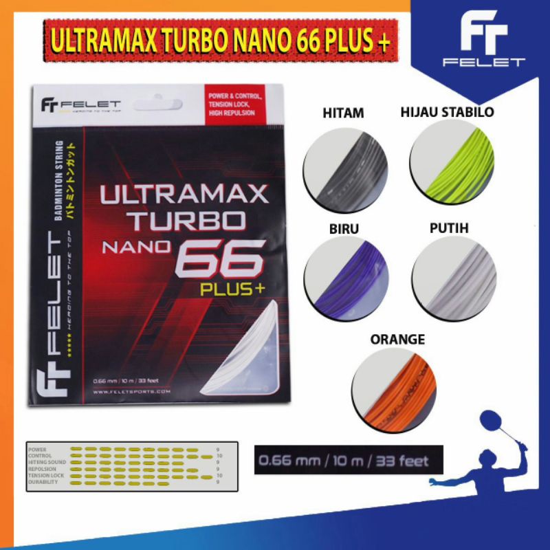 SENAR FELET ULTRAMAX TURBO 66 PLUS ORIGINAL // SENAR BADMINTON ULTRAMAX TURBO 66 PLUS ORIGINAL