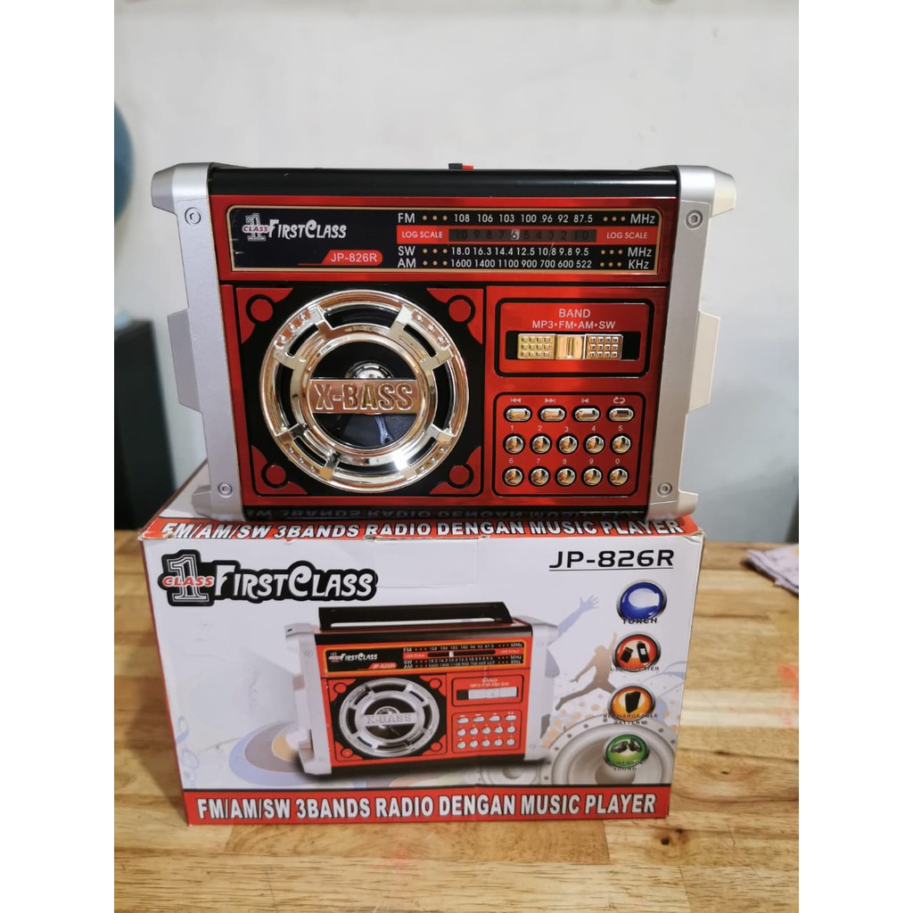 Medan elektronik Radio first class 826 fm am sw music player