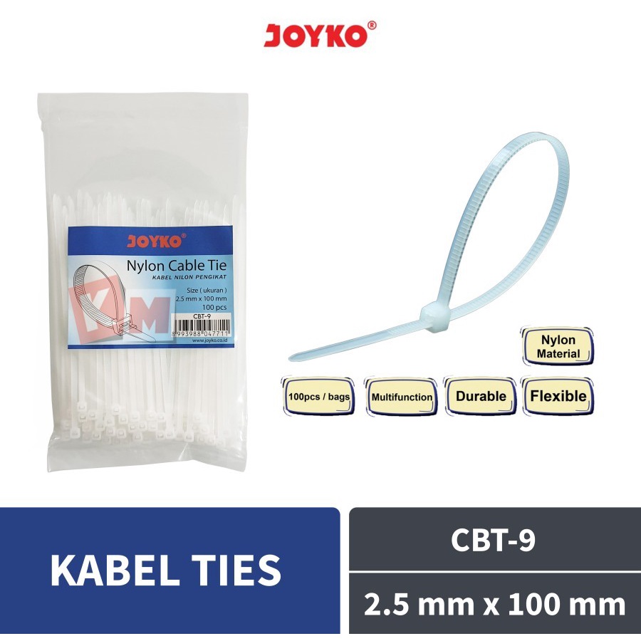 

Nylon Cable Tie Kabel Ties Pengikat Nilon Joyko CBT-9 2.5 mm x 100 mm CBT-9