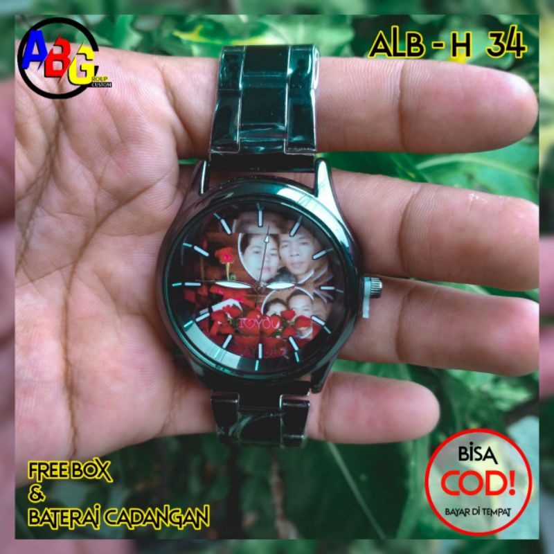 JAM TANGAN COUPLE CUSTOM BISA REQUEST DESAIN BONUS BOX DAN BATRAI CADANGAN