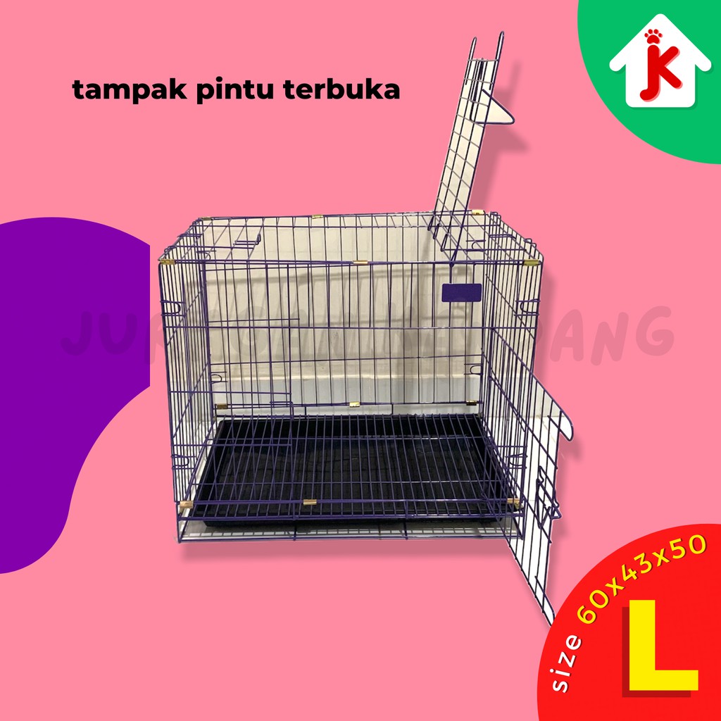 KANDANG HEWAN KUCING KELINCI BESI LIPAT SISA PABRIK MURAH SIZE L 60x40-2