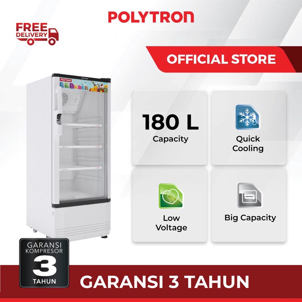 Jual Polytron Showcase Fastcool Liter Scn X Shopee Indonesia