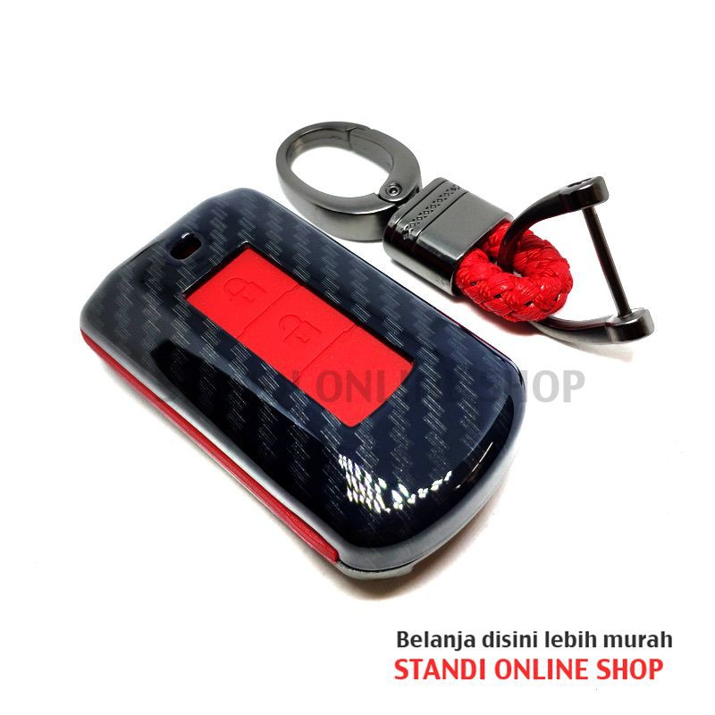 Cover Smartkey Sarung Kunci Mitsubishi Xpander Ultimate Carbon Merah