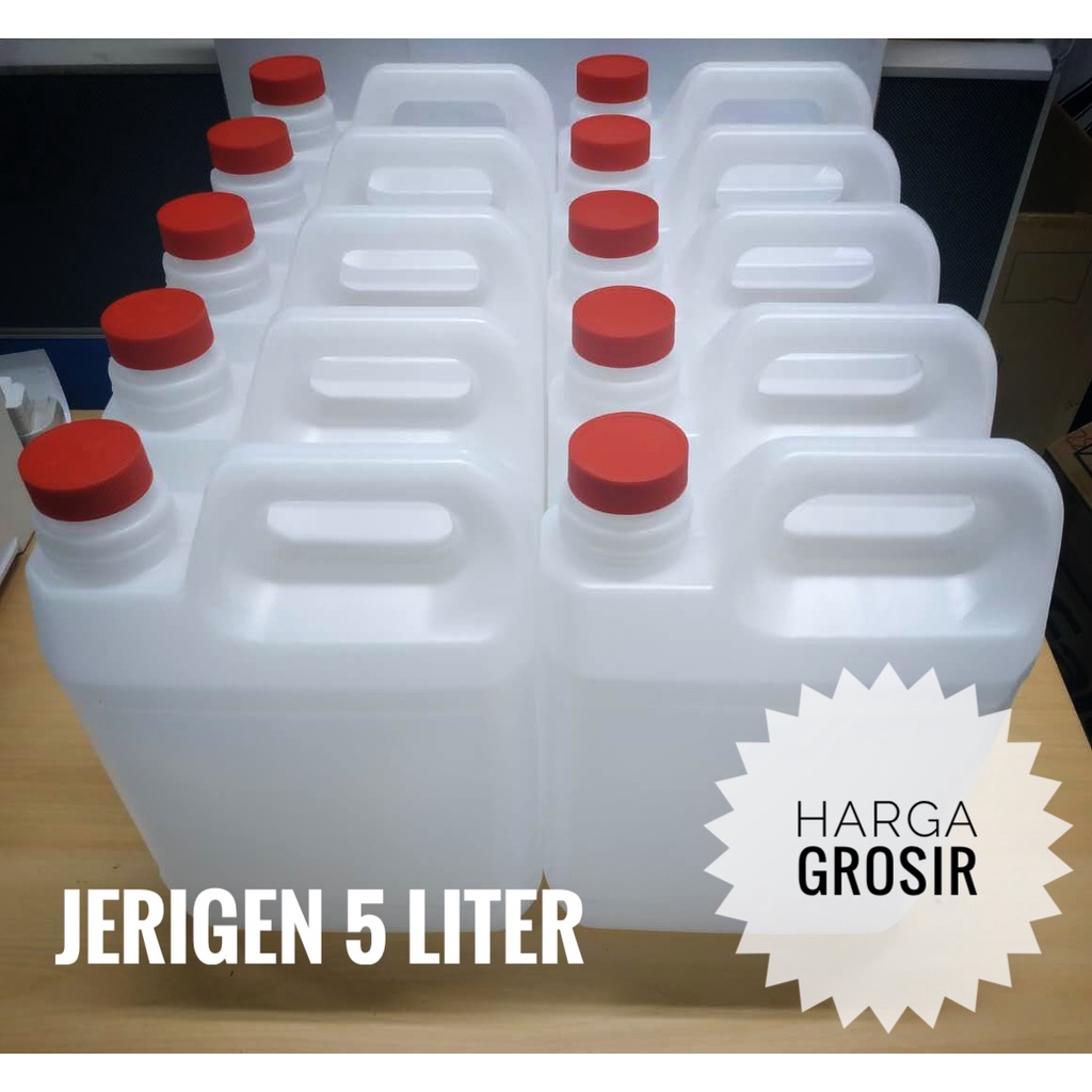 Jerigen 5 Liter Serba Guna Bahan Tebal Tutup Merah