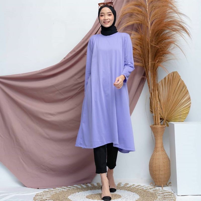 PLAIN TUNIC - TUNIK MUSLIM - PAKAIAN MUSLIM - PAKAIAN TERLARIS - PAKAIAN WANITA