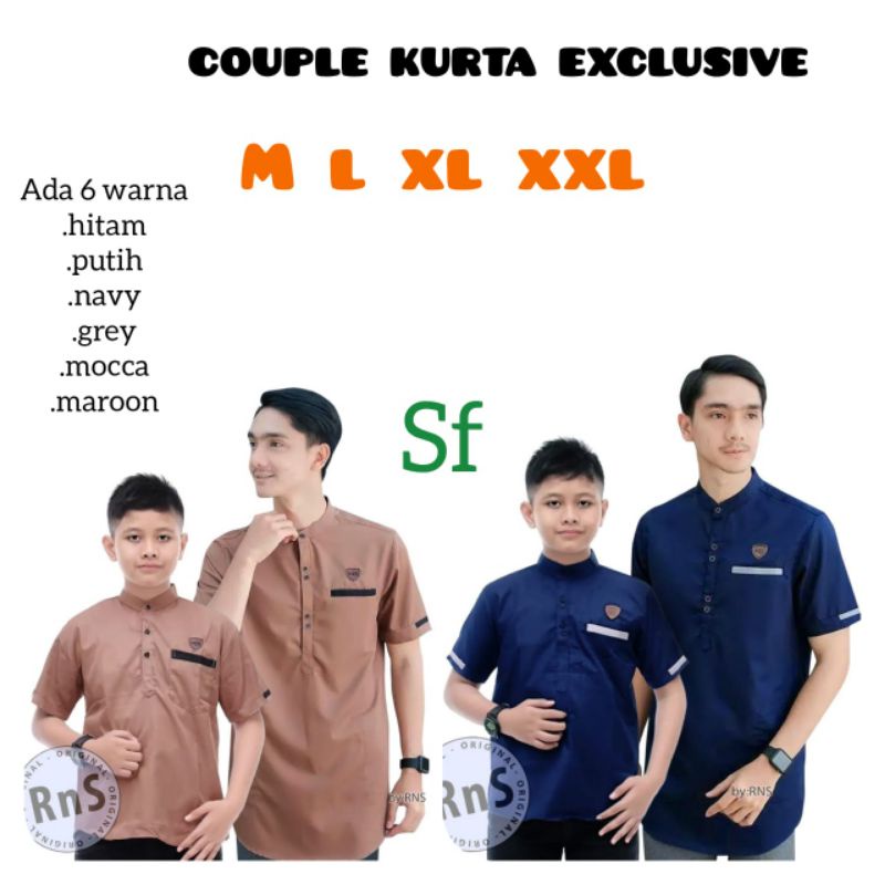 COUPLE BAJU KOKO KURTA AYAH DAN ANAK MODEL KEKINIAN // BAJU KURTA AYAH DAN ANAK..