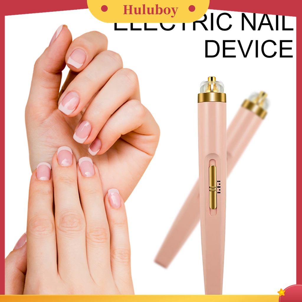 Huluboy Huluboy♡ Set Alat Kikir Kuku Elektrik Multifungsi Dengan Lampu LED Untuk Salon / Manicure / Pedicure