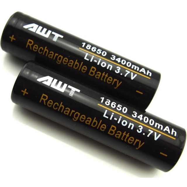 Baterai AWT 3400mAh Hitam 18650 BatrERAI CHARGER Battery