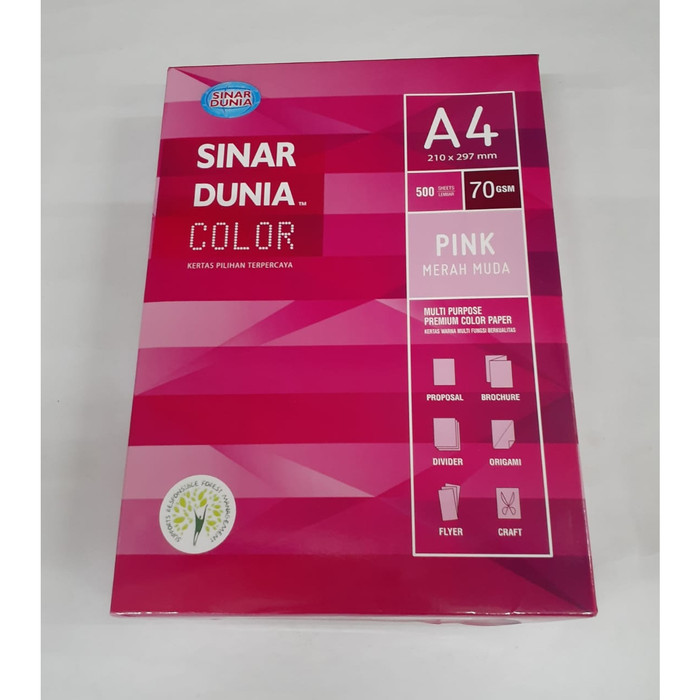 

KERTAS HVS WARNA SINAR DUNIA A4 70 GRAM | PRINT PAPER | ATK - Merah