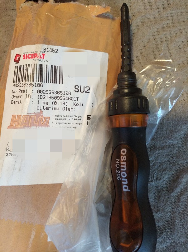 Obeng Bolak Balik Rachet 2 Arah Obeng + - Obeng Panjang Pendek Flexible Murah