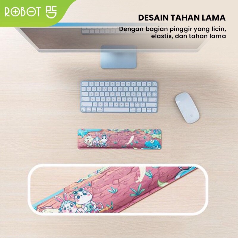 ROBOT RW02 Ergonomic Design PU Material Keyboard Wrist Rest Pad Sandaran Tangan Original - Garansi 1 Tahun