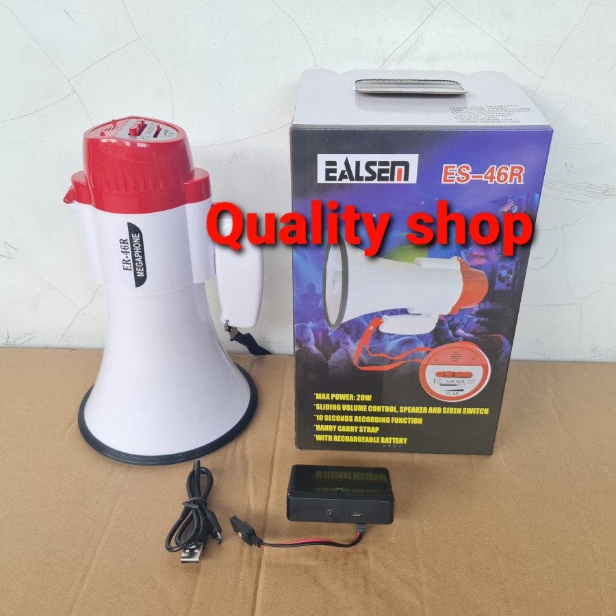 Megaphone Toa Elsem Es46R baterai Bisa di charger