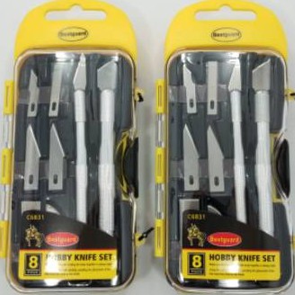 ALAT UKIR SET/HOBY KNIFE SET ISI/PISAU UKIR SET ISI 8PCS/HOBBY KNIFE SET PISAU UKIR PAHAT CUTTER SET