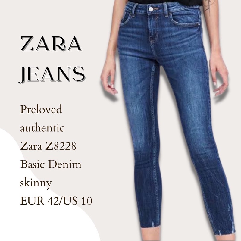 Preloved Zara Basic Denim Second Celana Jeans skinny stretch