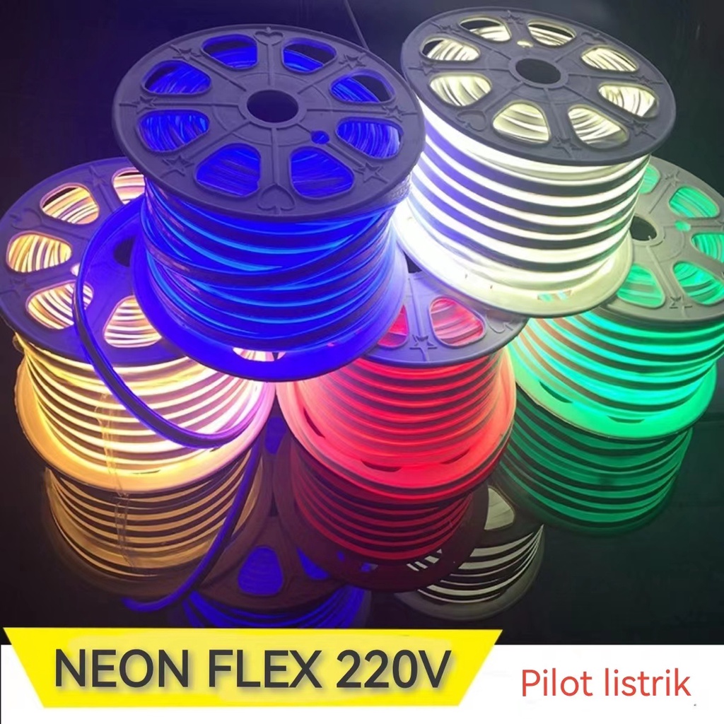 NEON FLEX 220V PERMETER / LAMPU LED NEON SIGN LED SELANG NEON FLEX AC 220V LED METERAN LAMPU PLAFON