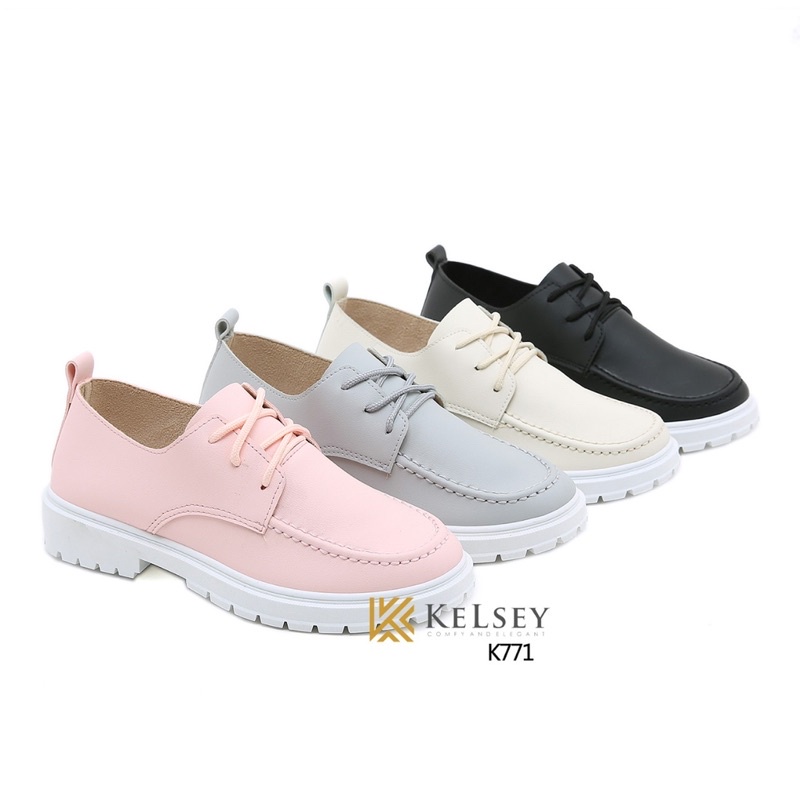 (GRATIS ALAS KAKI) NICOLE Sepatu Loafers Kulit Wanita Kelsey K771 Wedges Wanita Import