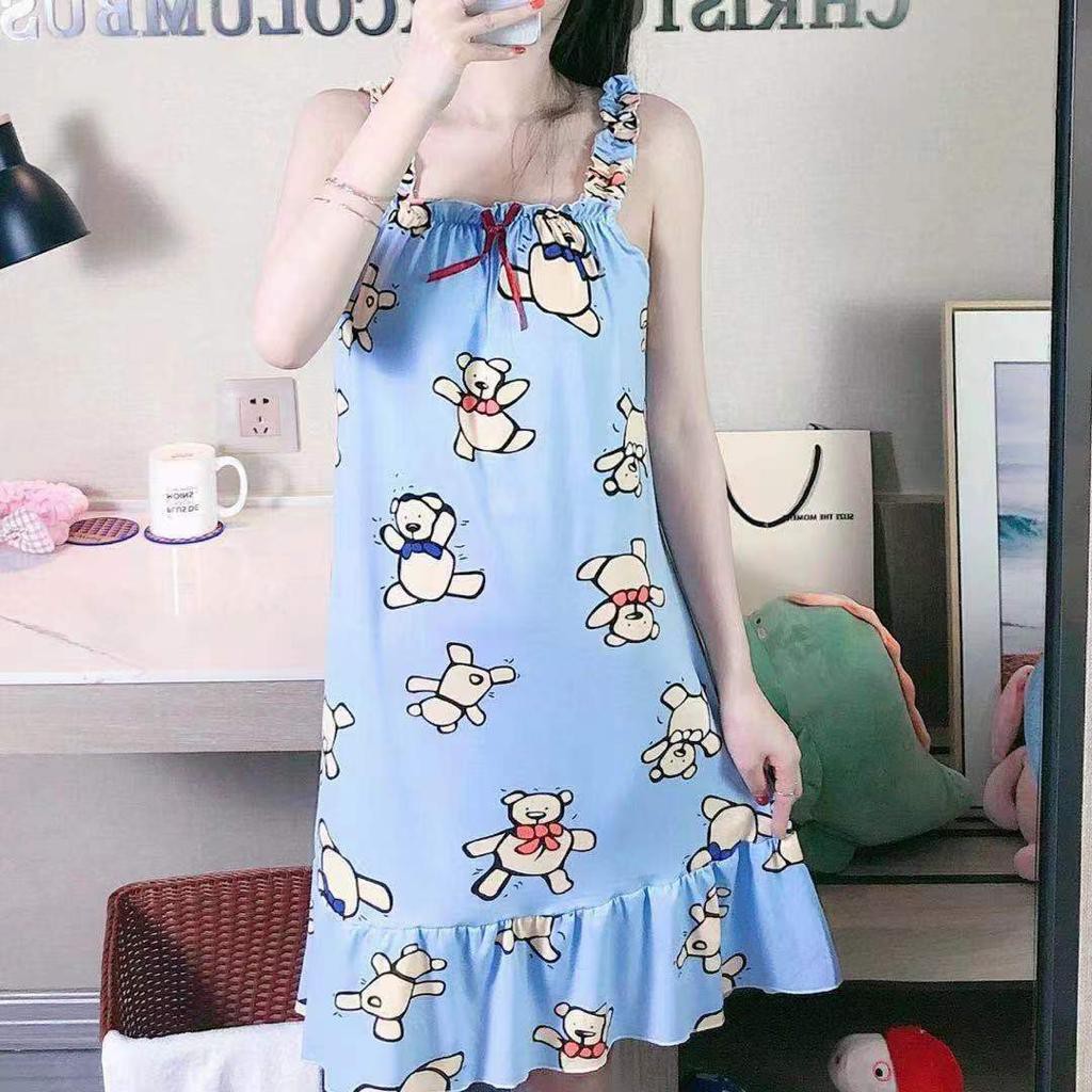 BUENO CREED - Daster Tidur Wanita Velona-Teddy Blue