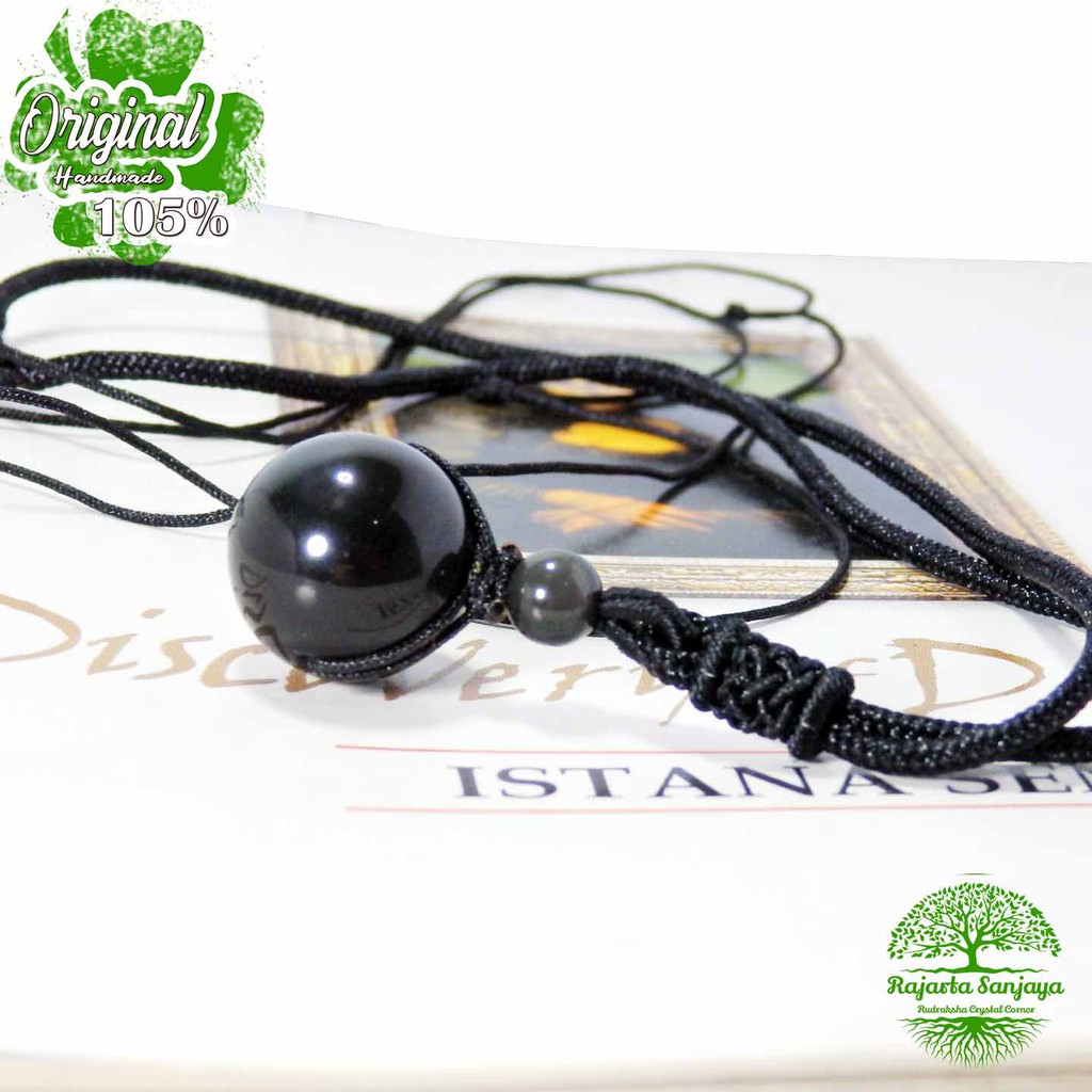 Kalung Liontin Batu Black Rainbow