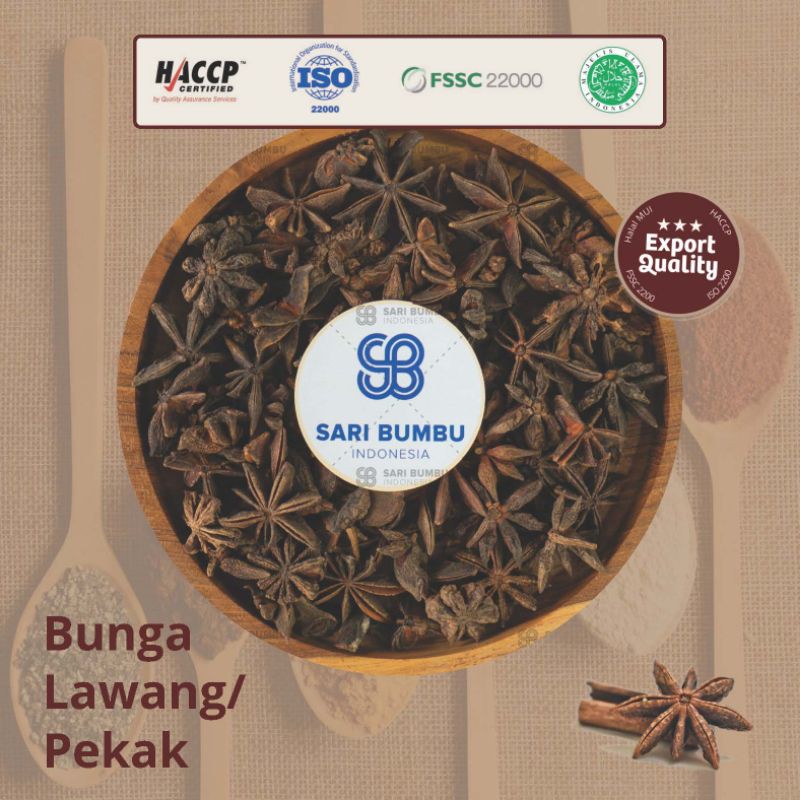 

Bunga Lawang/Pekak Utuh - Bumbu Dapur Halal kualitas ekspor 20gr, 50gr, 100gr, 250gr