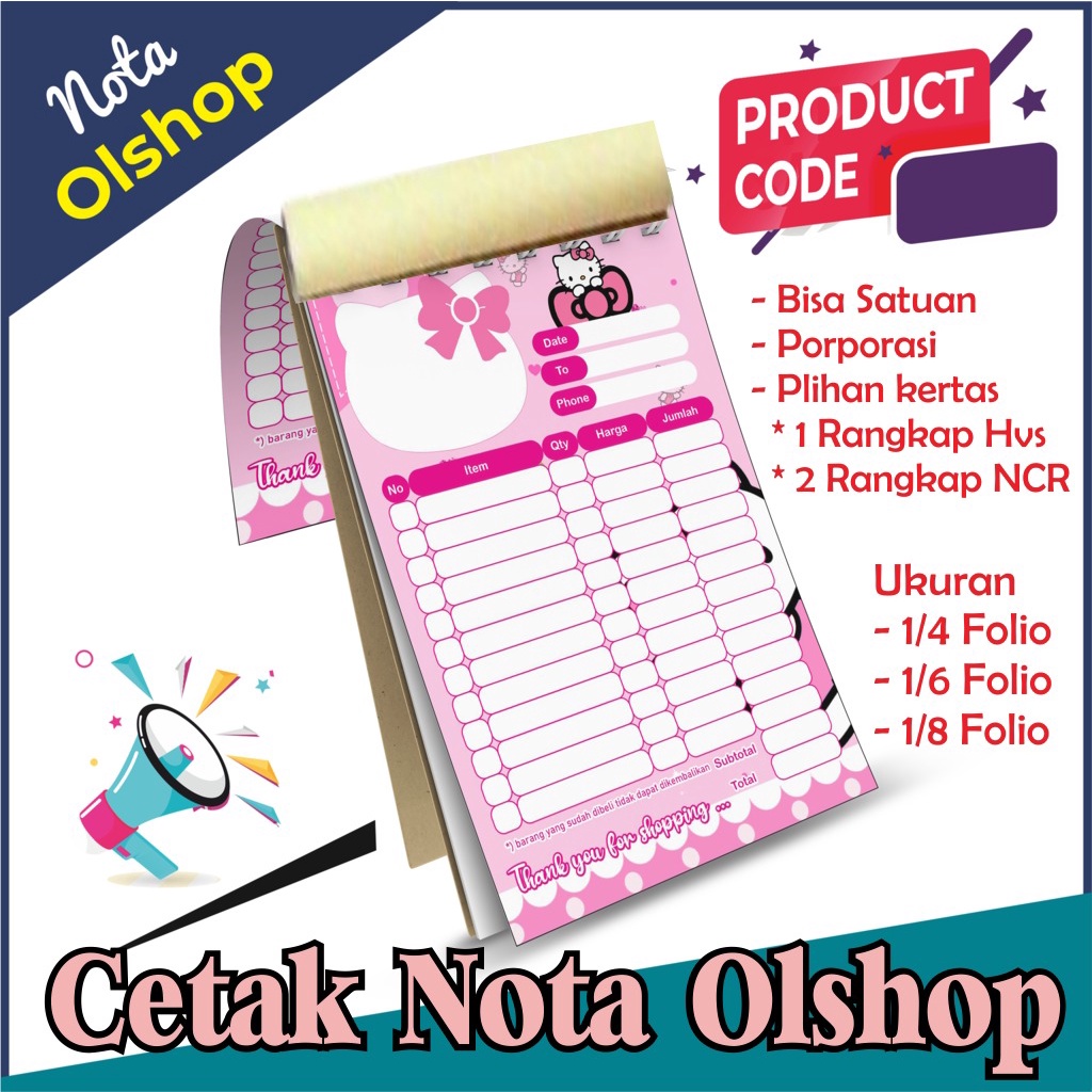 

Nota Olshop murah