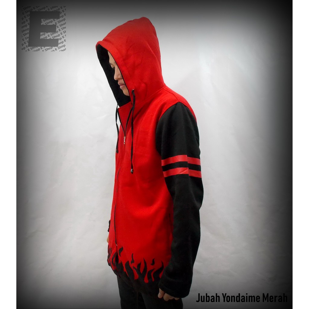 Jaket Jubah Hoodie Anime Naruto Yondaime Hokage Merah