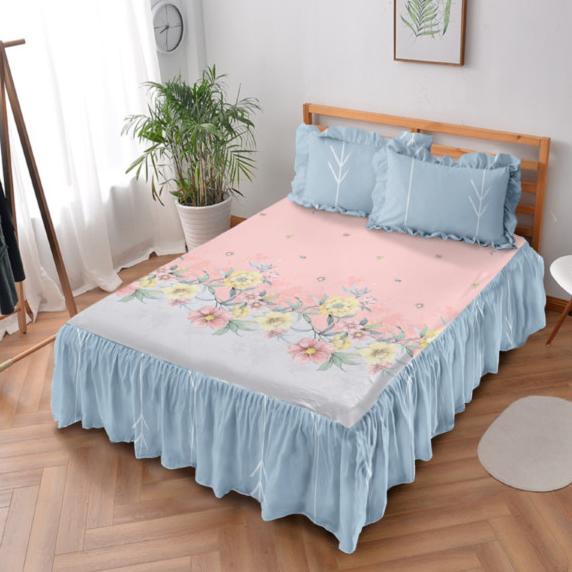 Sprei Rumbai Fleur Kintakun Dluxe Microfiber Pink (5in1) 39 cm