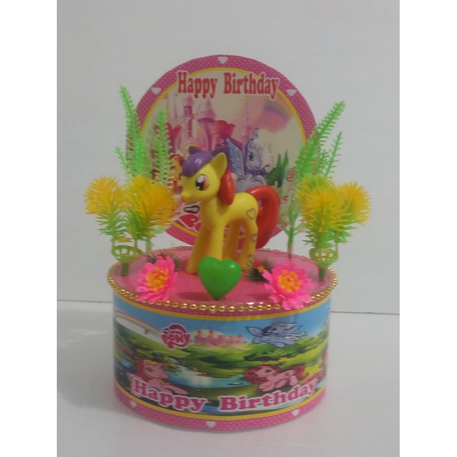 hiasan kue tingkat kuda pony   hiasan kue litle pony   hiasan kue pony