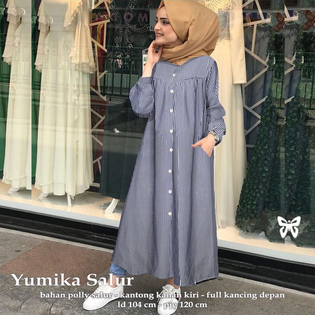 HOPYLOVY - YUMIKA LONG DRESS TUNIK PANJANG WANITA