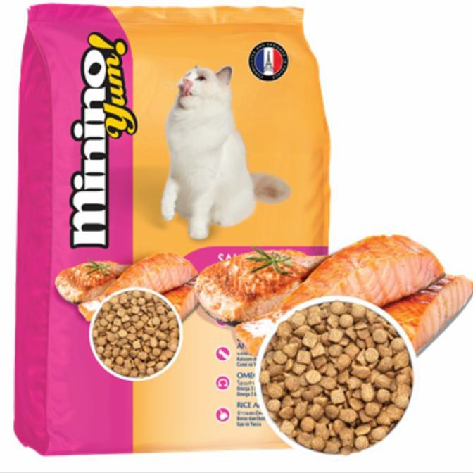Minino yums Salmon Repack 1kg - Cat Food Minino Mirip Tasty Omega