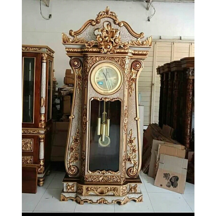 lemari jam hias  jati  furniture mebel Jepara