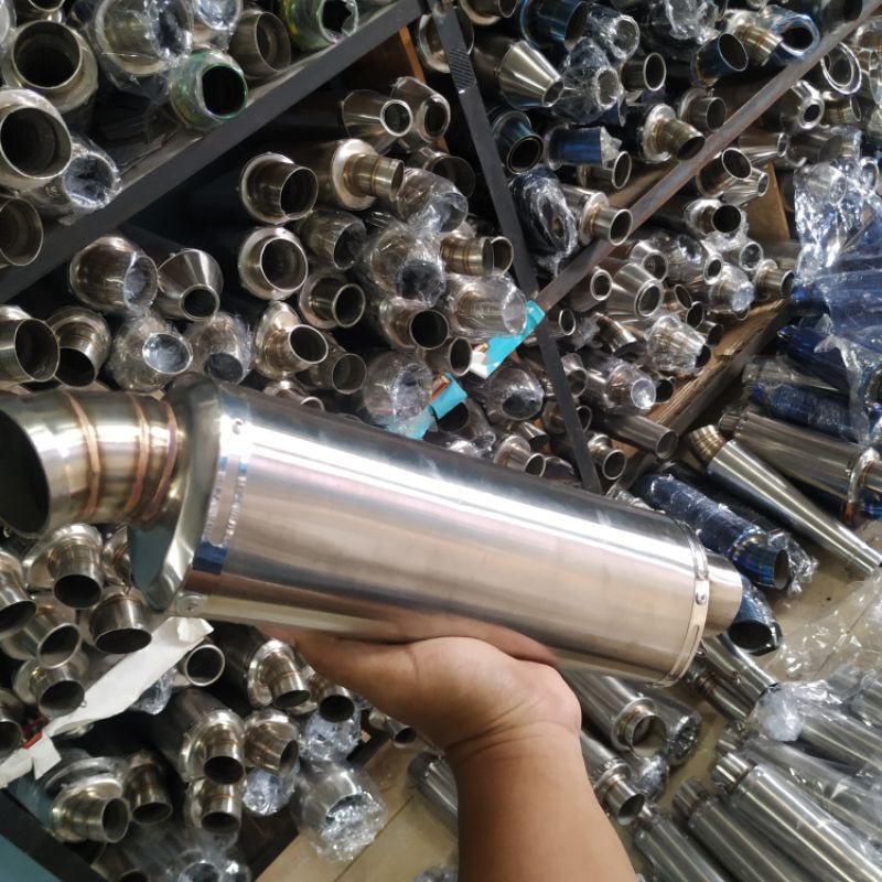 KNALPOT SILINCER POLOS OVAL BALAP DRAG SUPRA SATRIA VEGA JUPITER SONIC VIXION MODIF RACING