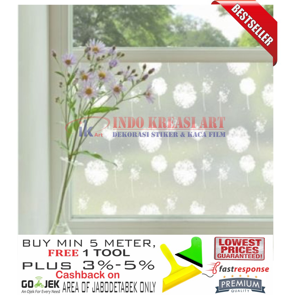 STIKER KACA STICKER KACA MOTIF KAPAS 122 KACA FILM MOTIF PELAPIS KACA JENDELA