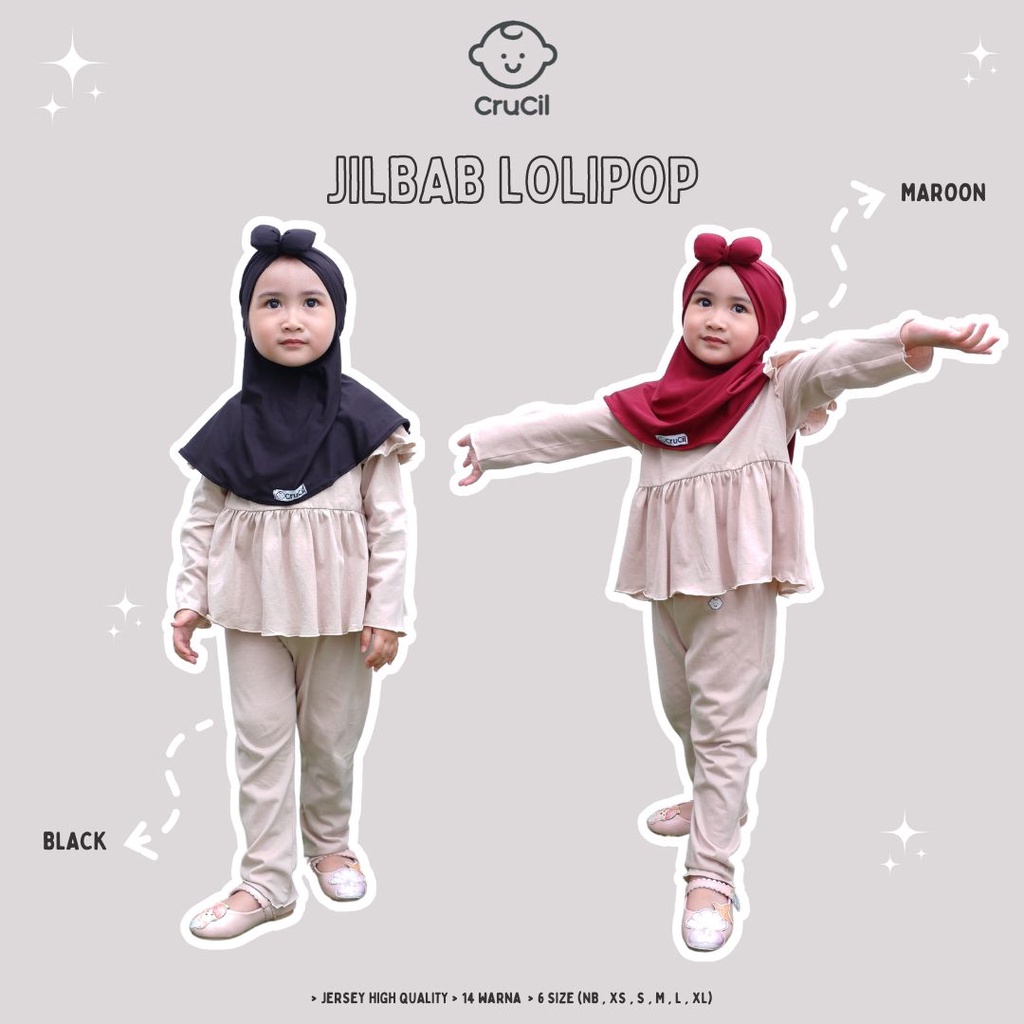 Jilbab Anak Lolipop Pita (0m - 2y)