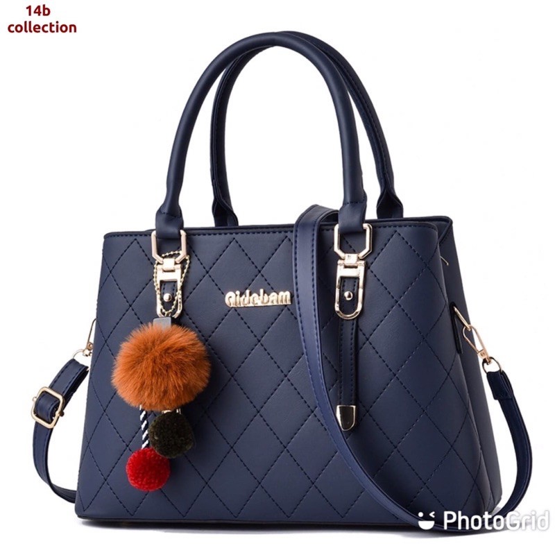 slingbags wanita GHIA bags tas kulit batam plus pompom tas selempang polos simple elegant top handle