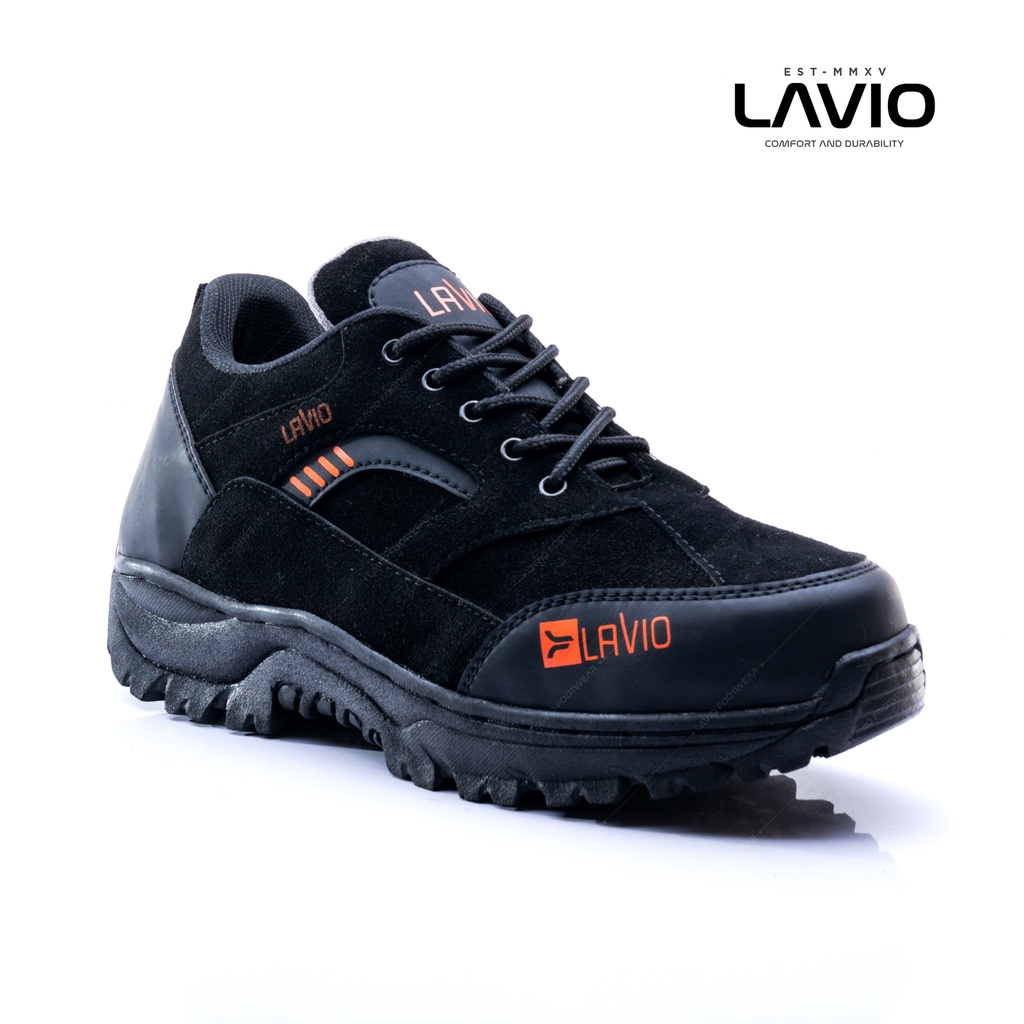 Sepatu Safety Boots Outdoor Pria Dewasa Kekinian Keren Lavio Fairy Coklat Cream Hitam