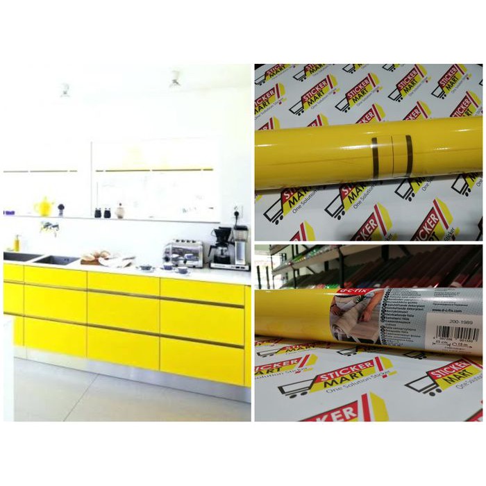 

Sticker/Stiker Vinyl Furniture Dekorasi Dcfix Lemon Yellow Glossy
