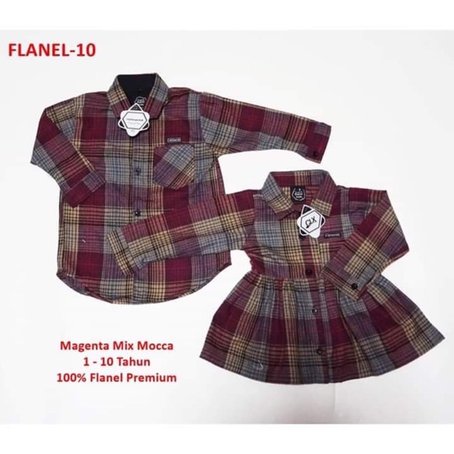Baju couple anak bahan flanel premium