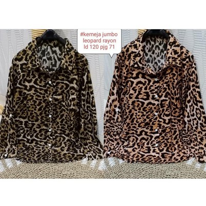KEMEJA JUMBO LEOPARD RAYON MOTIF MACAN