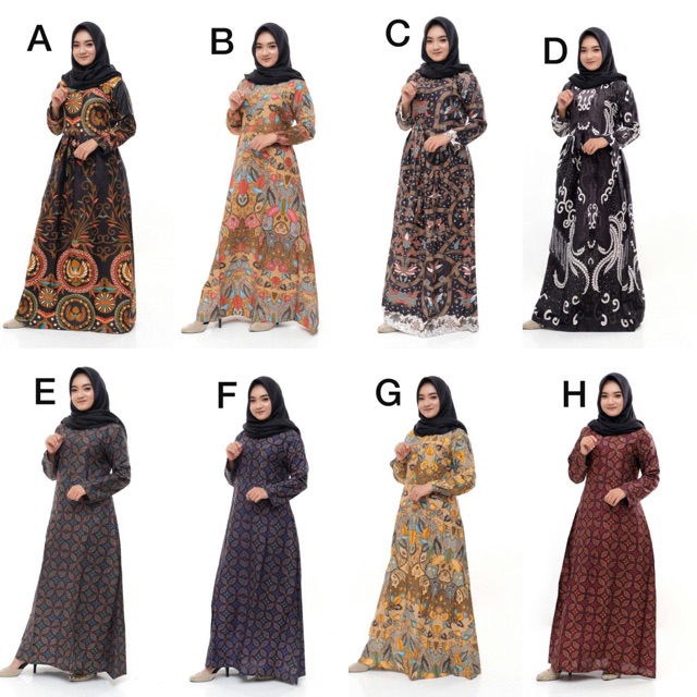 Gamis Batik Model Terbaru 2019 Modern Kombinasi Polos Syariah Syari Monalisa Brokat Pesta Shopee Indonesia