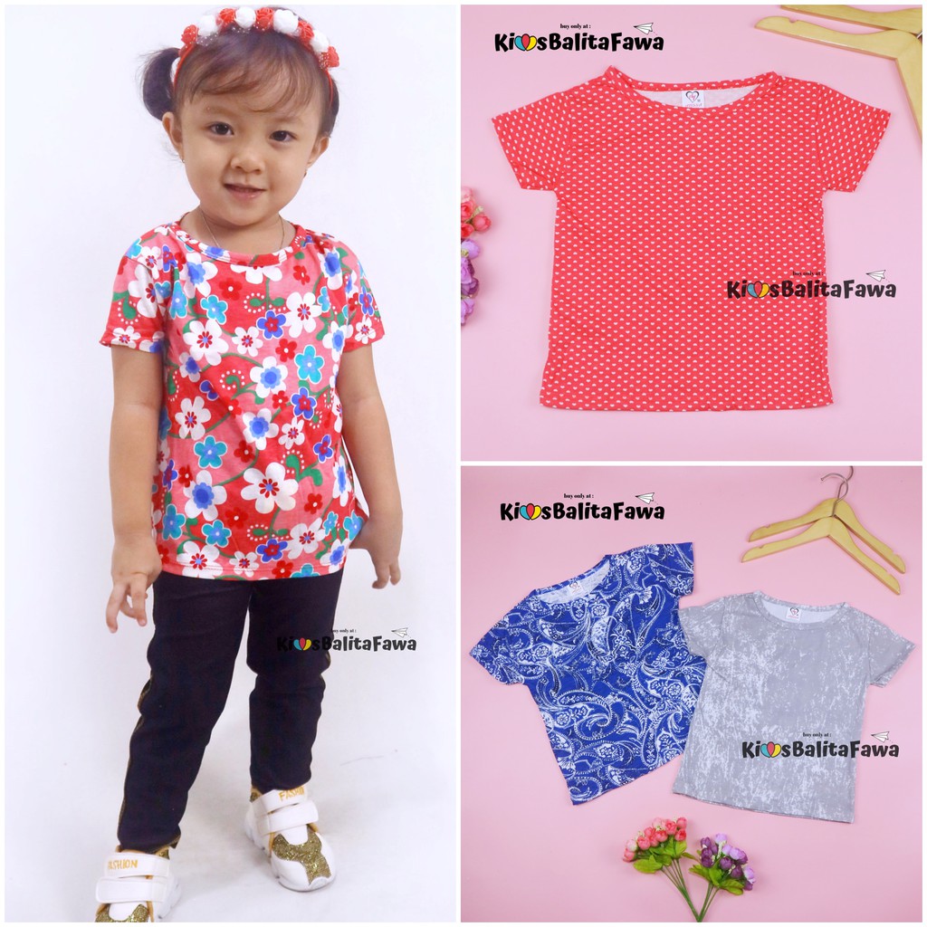 Kaos Ibby uk 1-5 Tahun / Lengan Pendek Anak Perempuan Tshirt Baju Cewek Kaos Adem Murah Branded