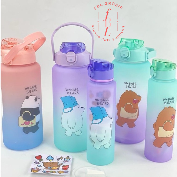 BOTOL BERUANG BOTOL VIRAL 2 LITER BOTOL 1L BOTOL MINUM ANAK FREE STIKER 2D 3D FBL