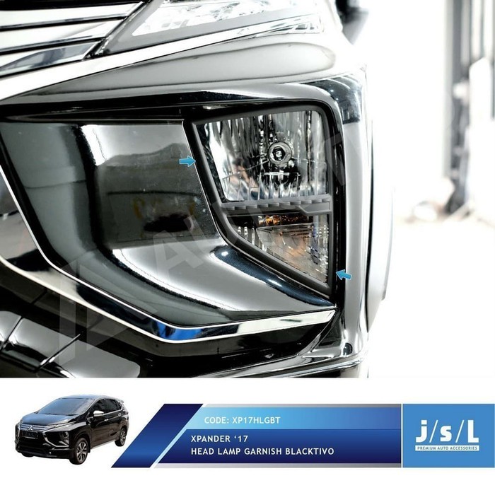 JSL Garnis Depan Xpander Hitam Doff Head Lamp Garnish Blacktivo