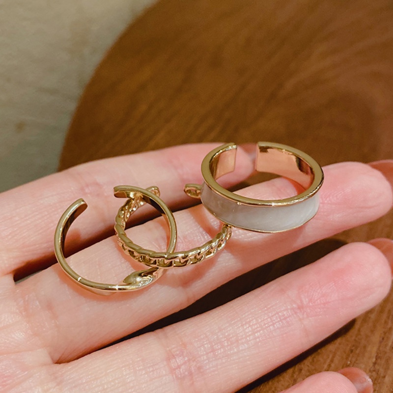 Set Cincin Model Terbuka Bahan Logam