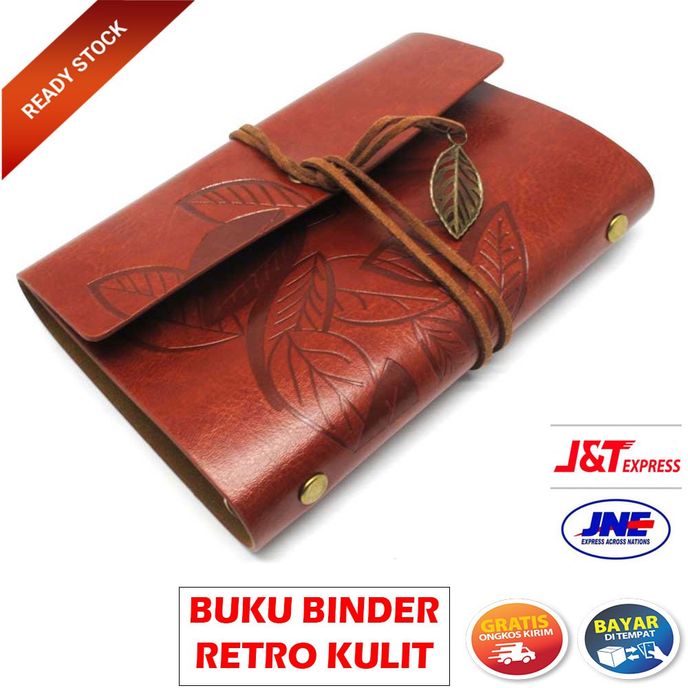 

Buku Jurnal Catatan Agenda Binder Motif Desain Kulit Retro Jadul Multifungsi Notebook Pembatas
