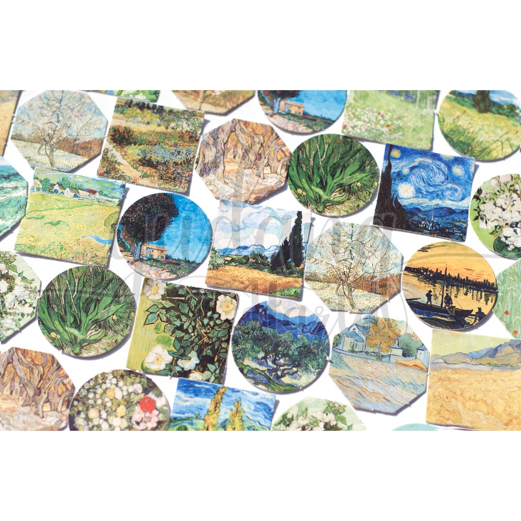 Stiker Oil Painting Pemandangan DIY Sticker Scrapbook GH 303437